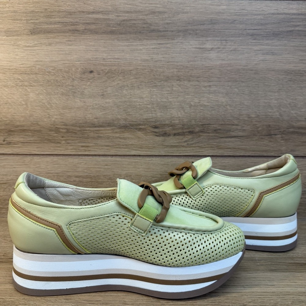 Softwaves Cadie Slip On Suede Platform Shoes Sz 36 US 5.5 Chain Green $350 - Picture 7 of 11